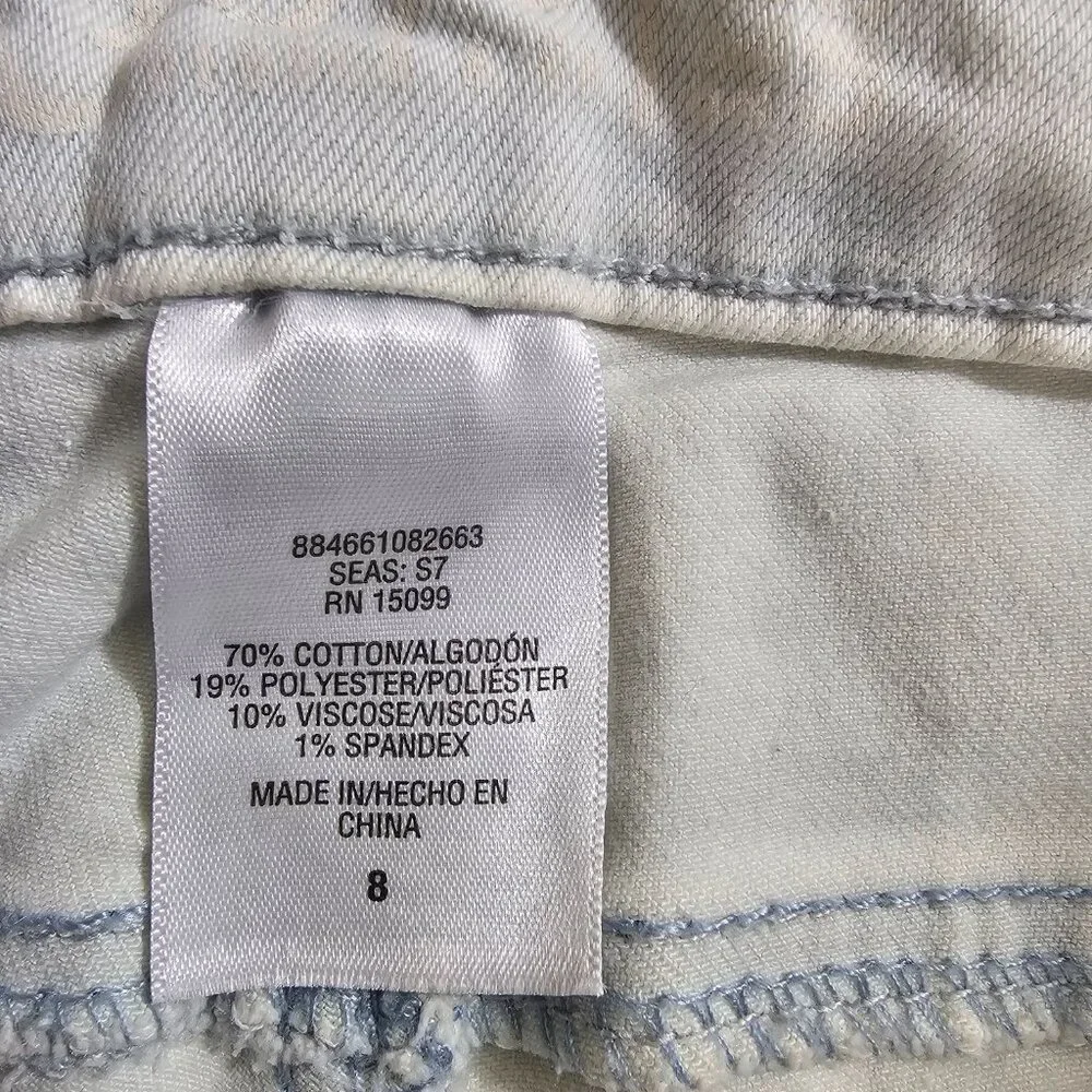 Roebuck & Co. R1893 Women's Size‎ 8 Skinny Jeans Whitewash Distressed